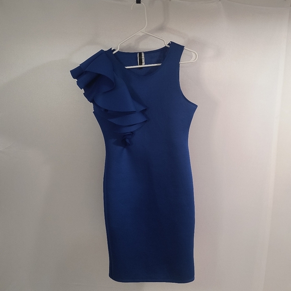Eleganzarella Dresses & Skirts - Eleganzarella Women's Large Blue Asymmetrical Dress